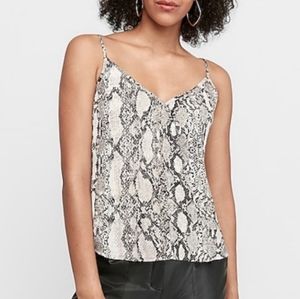 Express Snake Print Spaghetti Strap Tank Top in Black and Cream